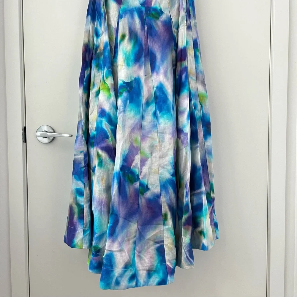 Elegant Multicolor Puff Sleeve Dress - Picture 3 of 16